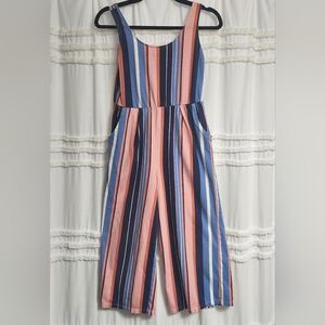 Seed, Striped Jumpsuit in Blue and Pink. Size Xs